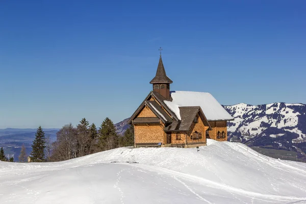 Capilla Maria Hilf Popular Estación Esquí Stoos Canton Schwyz Alpes —  Fotos de Stock