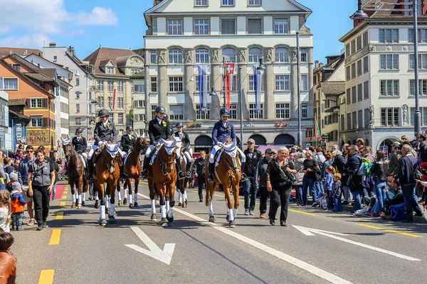 Zurich Suiza Abril 2017 Desfile Sechselauten Sechselauten Una Fiesta Tradicional —  Fotos de Stock