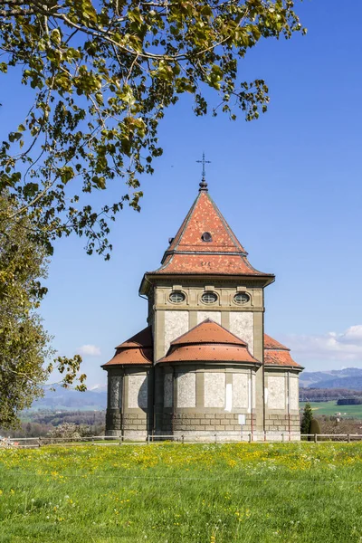 Chapel Votive Sacred Heart Jesus Posieux Standing Hillside Fribourg Switzerland — Fotografia de Stock