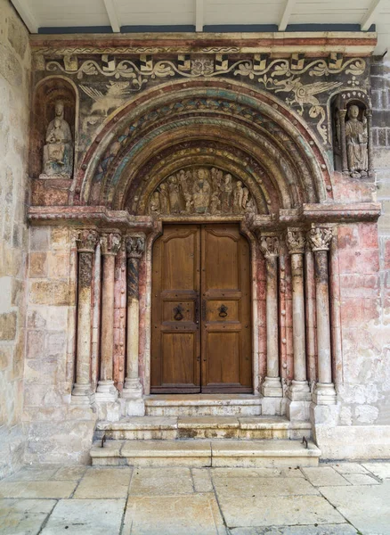 South Portal Romanesque Collegiate Church Saint Ursanne Abbey Late 12Th — стоковое фото