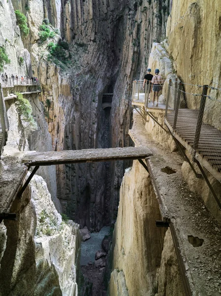 Chorro Spanya Mayıs 2022 Caminito Del Rey Patikasındaki Eski Yol — Stok fotoğraf