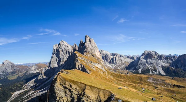 Panorama Crête Montagne Seceda Massif Odle Parc National Des Dolomites — Photo