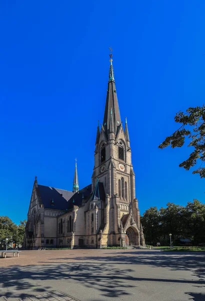 聖マタイ教会 スイス バーゼルのネオゴシック様式の福音派改革派教会 — ストック写真
