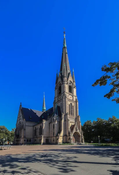 Chiesa San Matteo Chiesa Evangelica Riformata Stile Neogotico Basilea Svizzera — Foto Stock