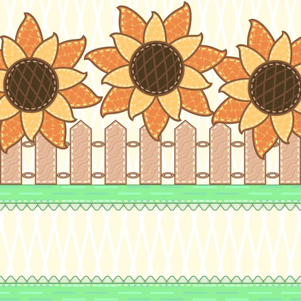 Tarjeta estilo Scrapbook con girasoles — Foto de Stock