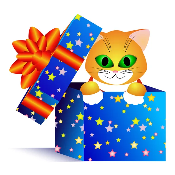 礼品和猫 — 图库矢量图片