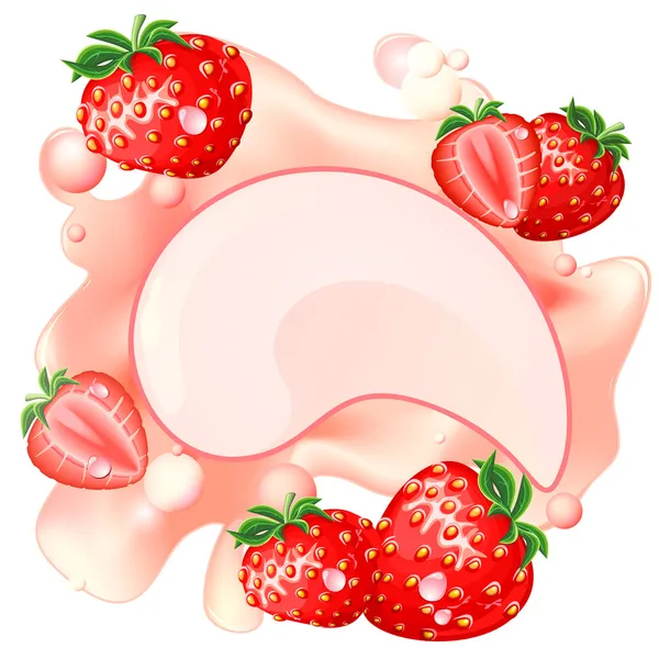 Strawberry splash — Stock Vector