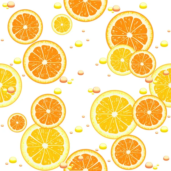 Seamless background with slices of orange — Stock Vector