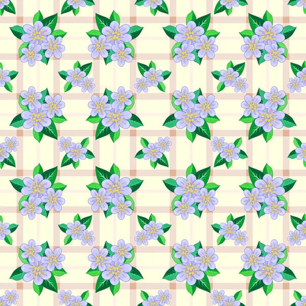 Fundo sem costura com flores azuis — Vetor de Stock