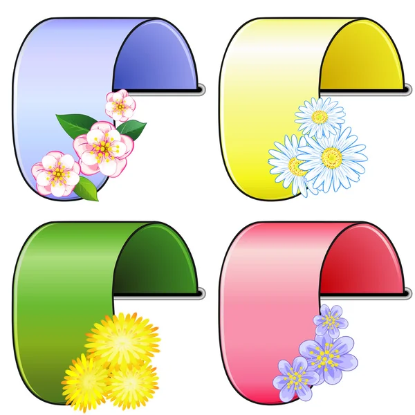 Floral bookmarks — Stock Vector