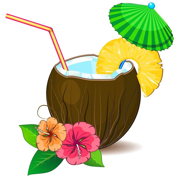 Tropischer Cocktail Pinacolada — Stockvektor
