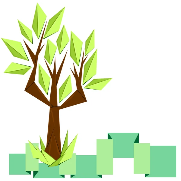 Origami arbre — Image vectorielle