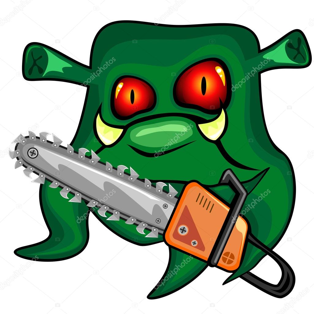 Germ with chainsaw