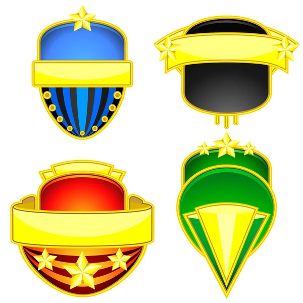 Quatre badges colorés — Image vectorielle