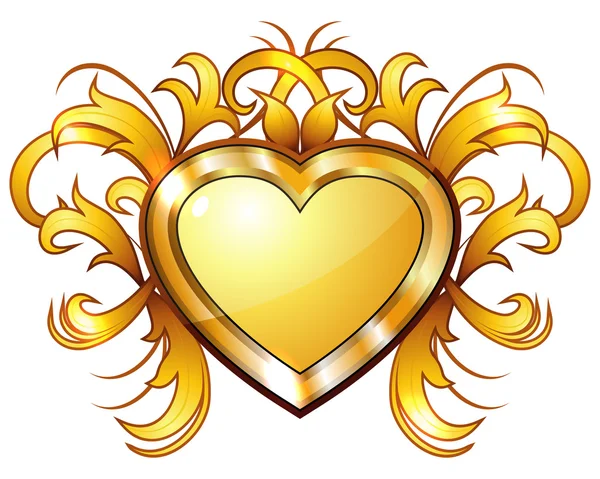 Coeur doré vintage — Image vectorielle