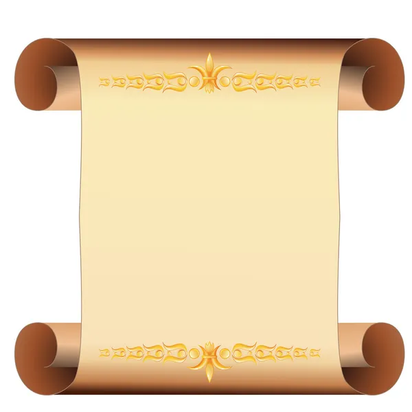 Parchemin de parchemin avec décoration dorée — Image vectorielle