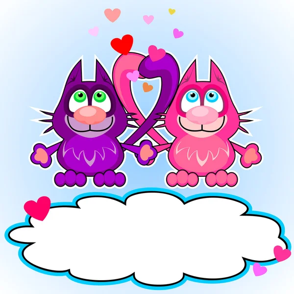 Cats in love — Stock Vector