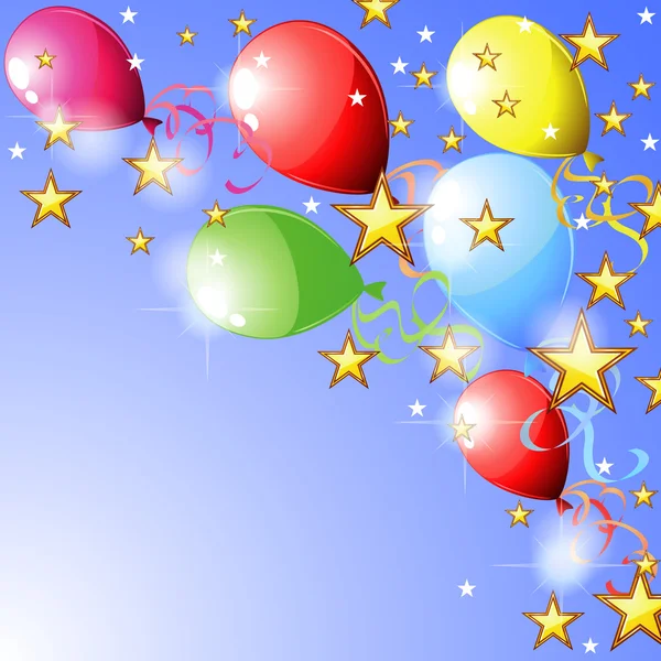Ballons et étoiles — Image vectorielle
