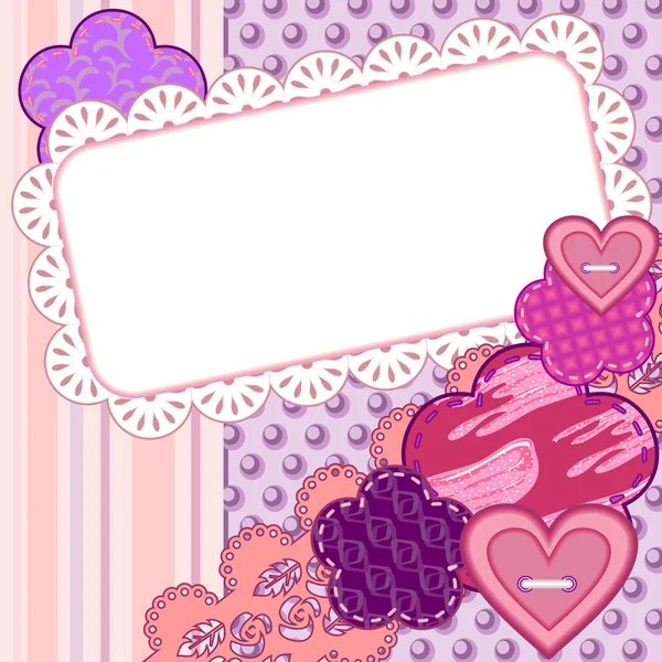 スクラップ ブックのバレンタイン カード — ストックベクタ