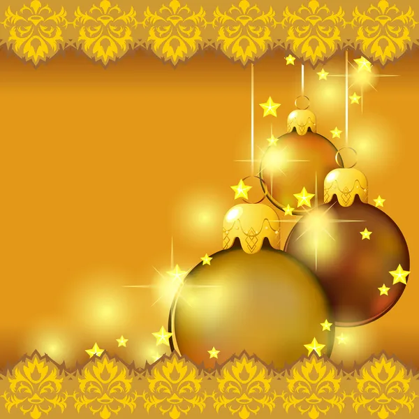 Golden Christmas balls — Stock Vector