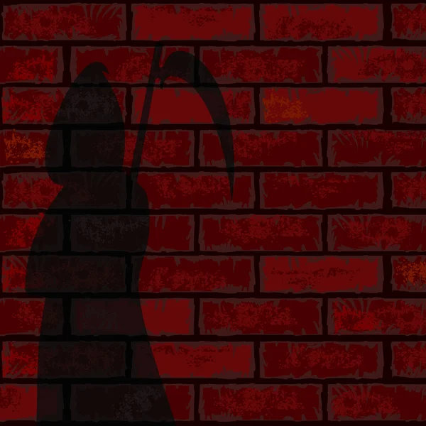 Czerwony mur z cegły i śmierć — Wektor stockowy