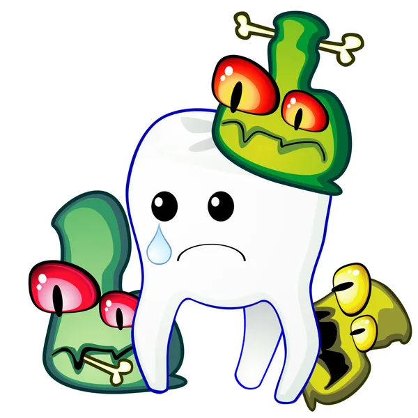 Zub a bakterie — Stockový vektor