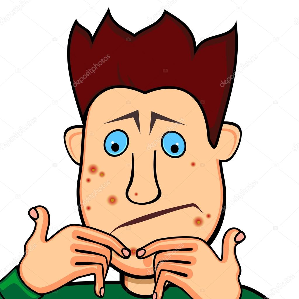 Teenager boy struggling with acne