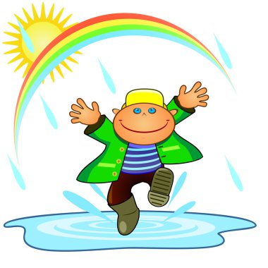 çocuk ve yağmur