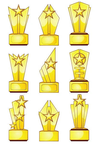 Nueve premios de oro — Archivo Imágenes Vectoriales