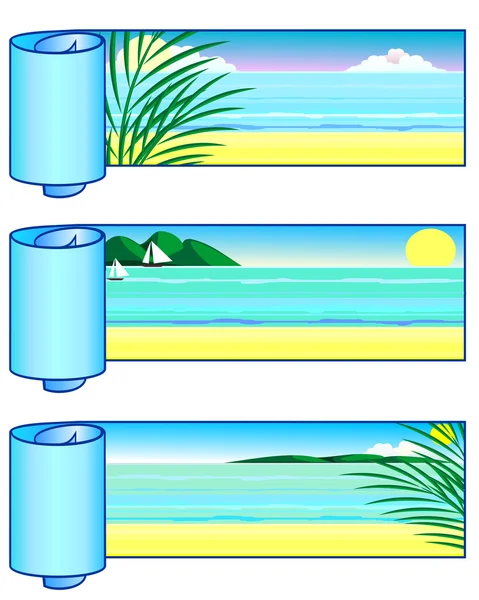 Trois bannières tropiques — Image vectorielle