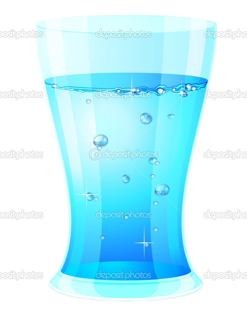 Glass with clear water