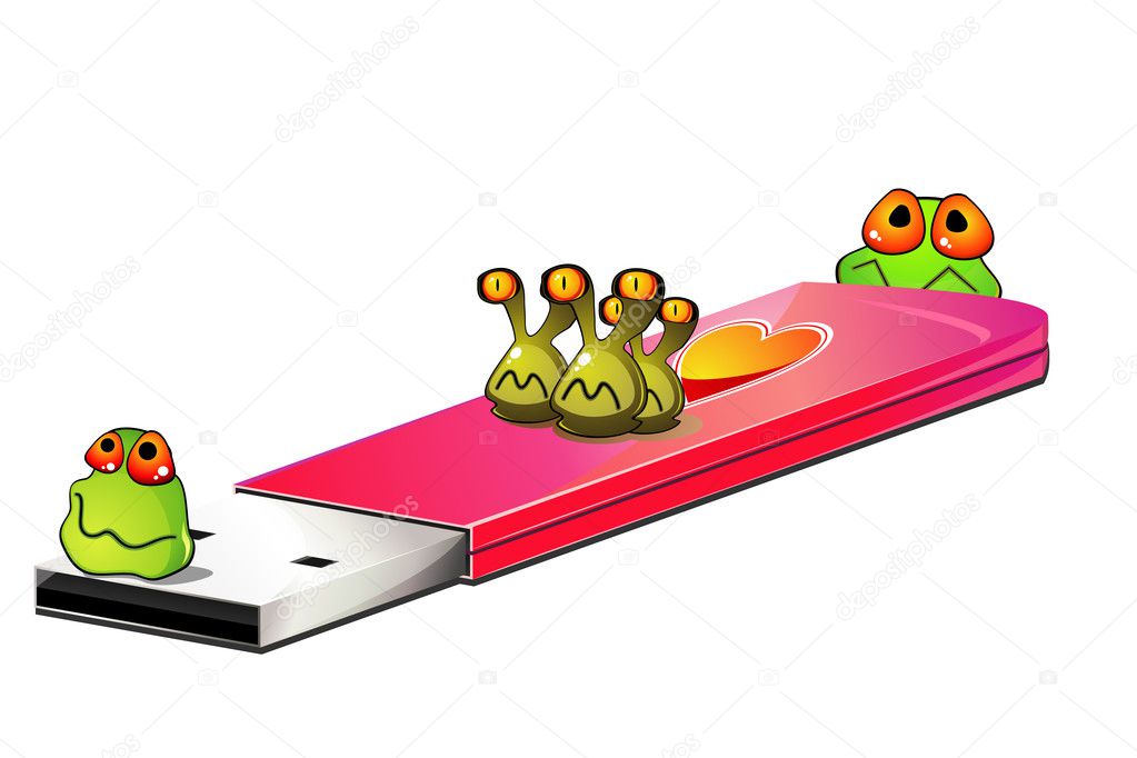 Infected USB flash drive