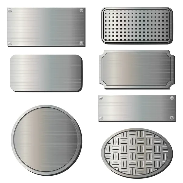 Textured metal plates — Stock Vector