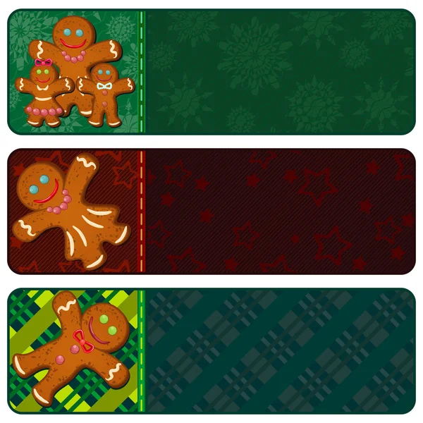 Gingerbread yılbaşı Banner — Stok Vektör