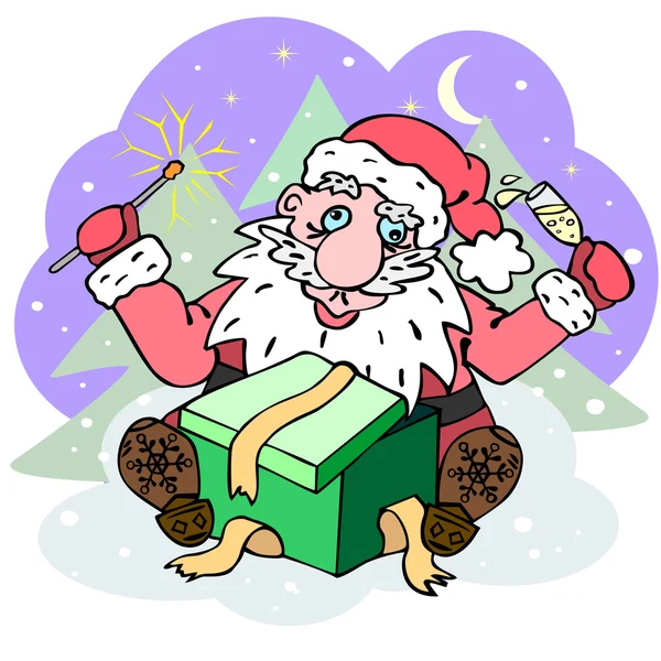 Tipsy Santa Claus — Stock Vector