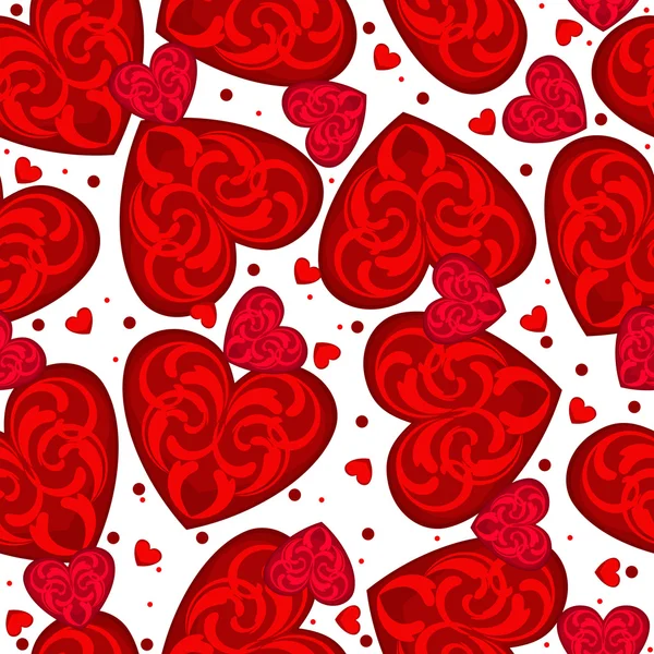 Seamless red hearts — Stock Vector