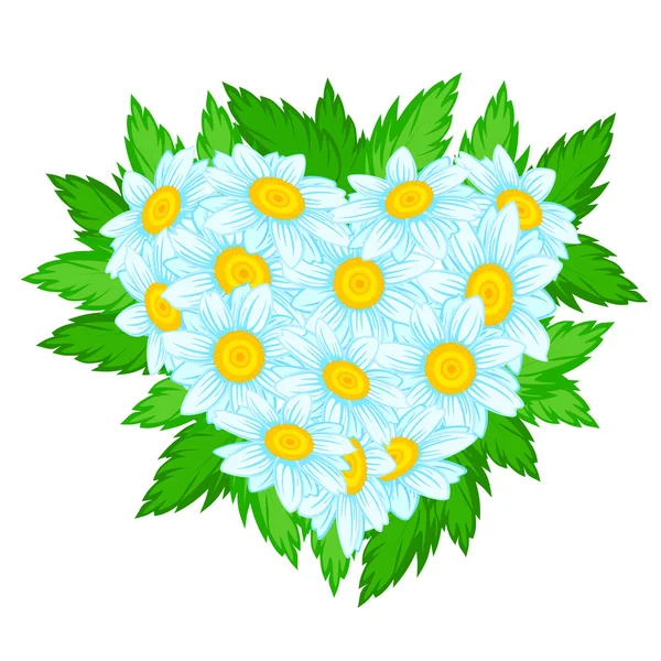 Heart of daisies — Stock Vector