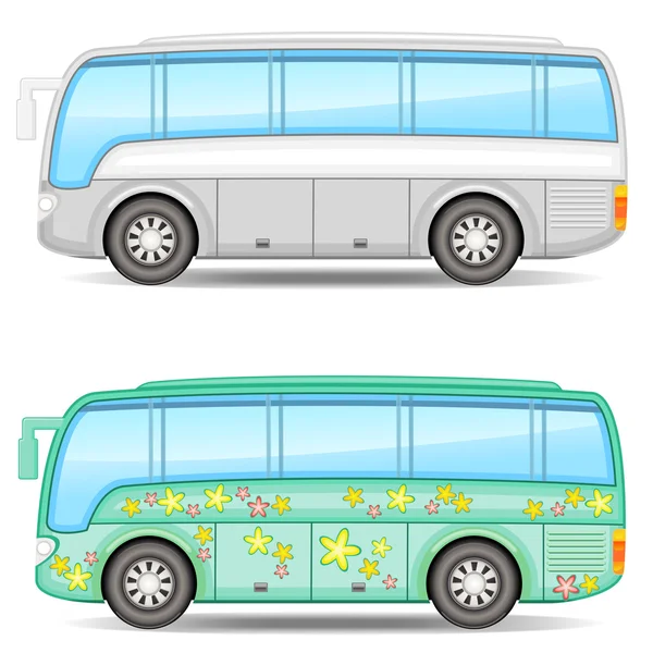 Dos autobuses — Vector de stock