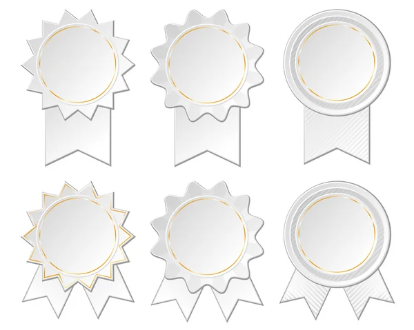 Six paper rosettes — Stock Vector