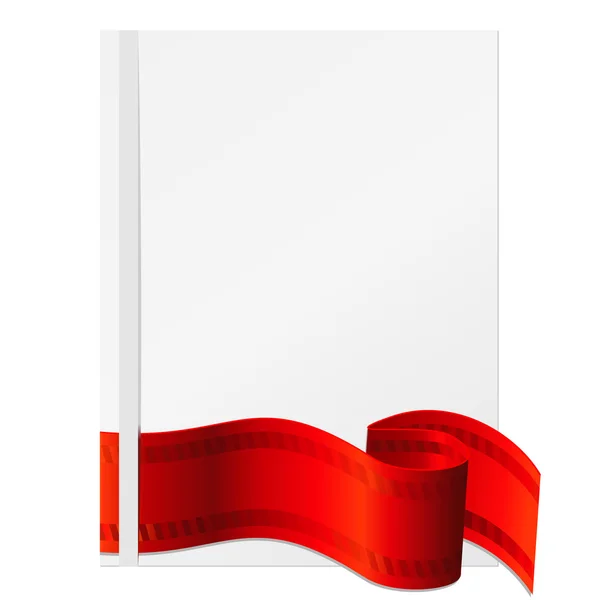 Pagina met rood lint — Stockvector