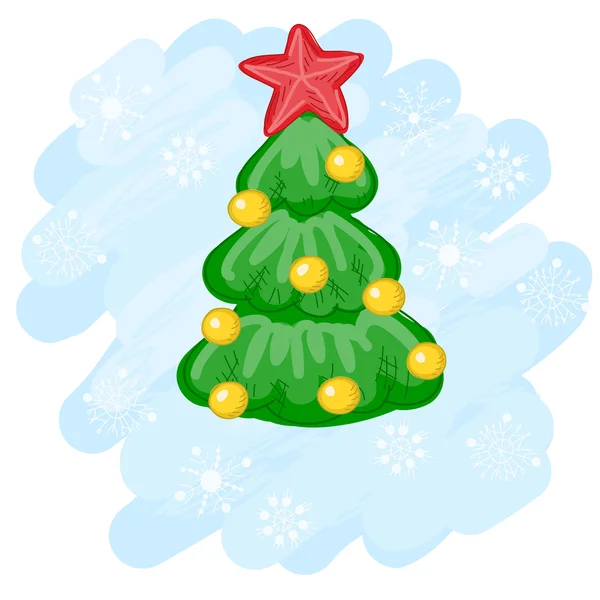 Árbol de Navidad dibujado a mano — Vector de stock