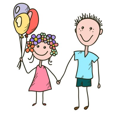 iki çocuk ve balon