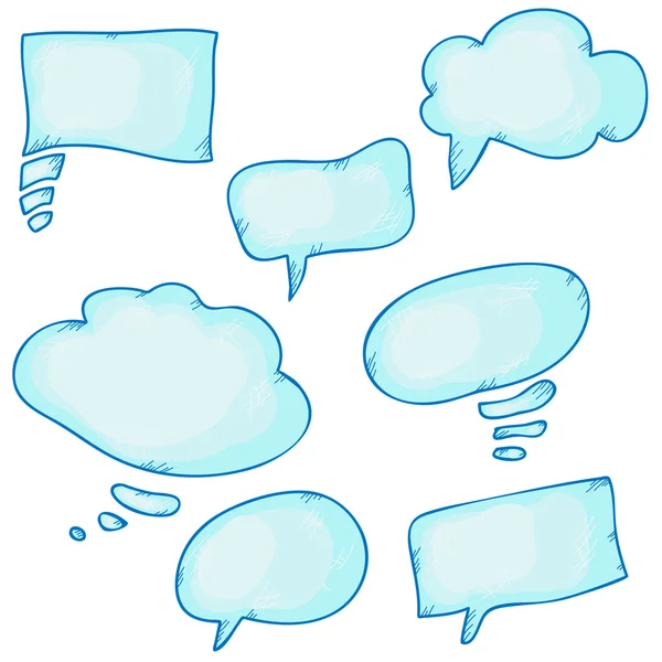 Hand drawn speech bubbles — Stock Vector