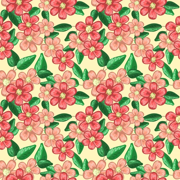Sömlös rosa blommig bakgrund — Stock vektor