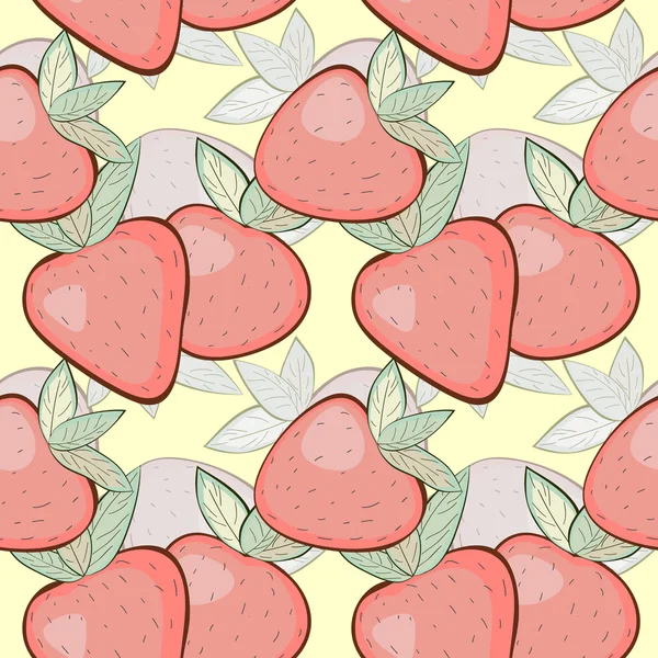 Seamless pattern with strawberries — Stock Vector