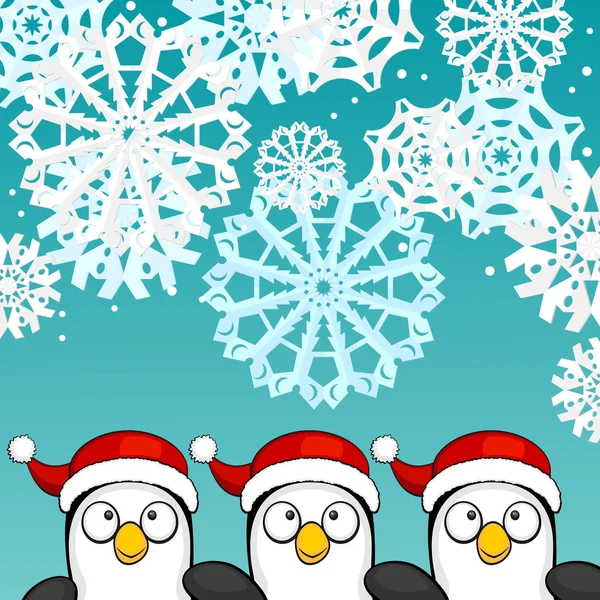 Fondo de Navidad con pingüinos — Archivo Imágenes Vectoriales