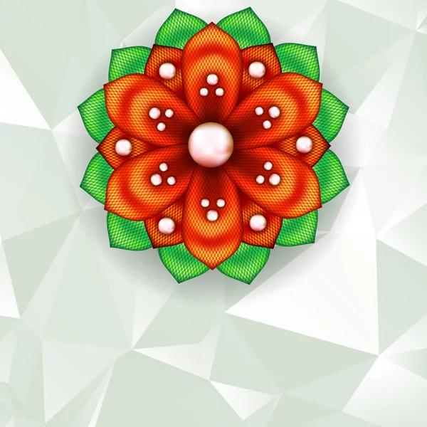 Fundo com flor kanzashi — Vetor de Stock