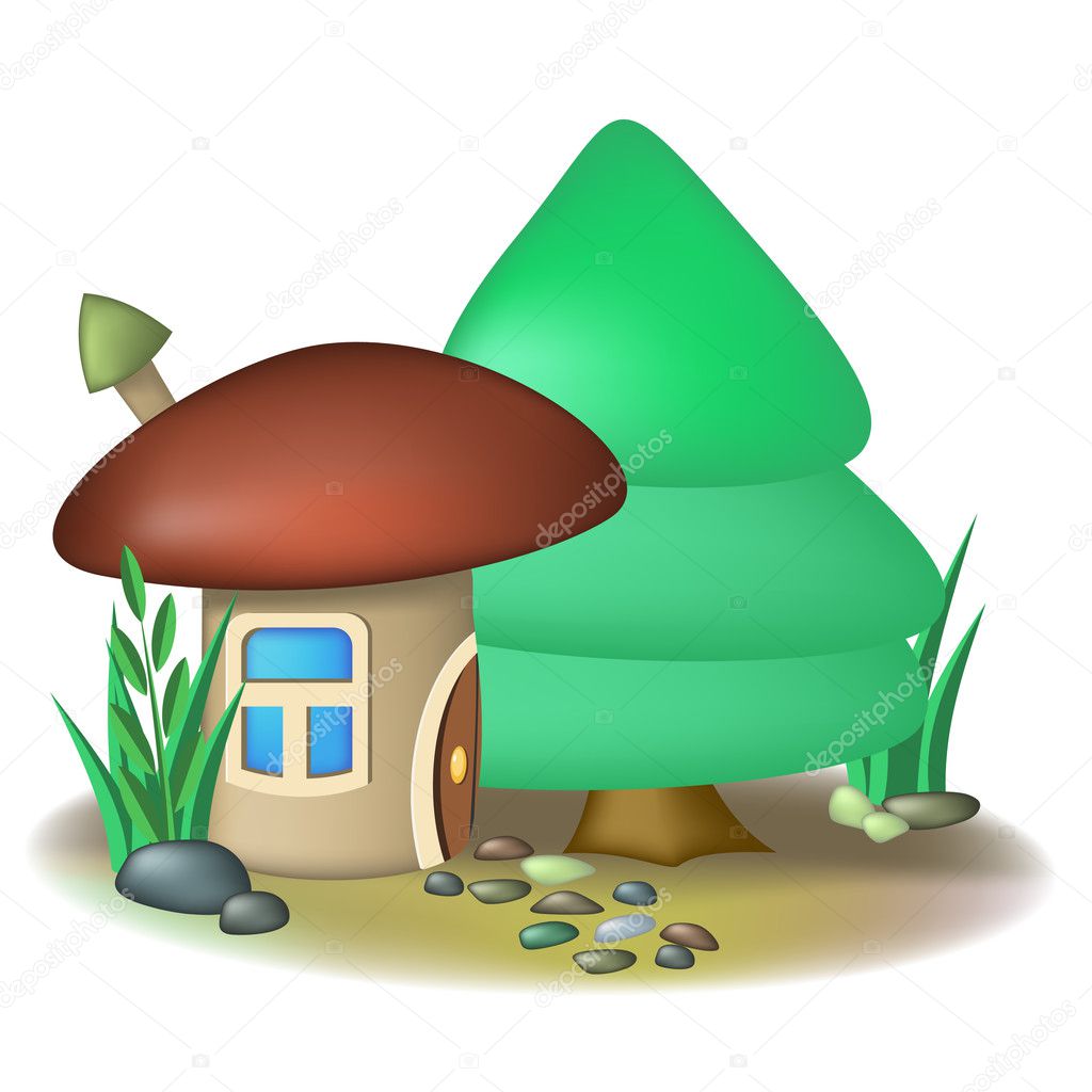 Mushroom house and fir