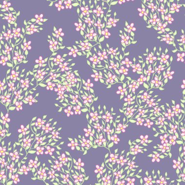 Pembe çiçekli kusursuz desen