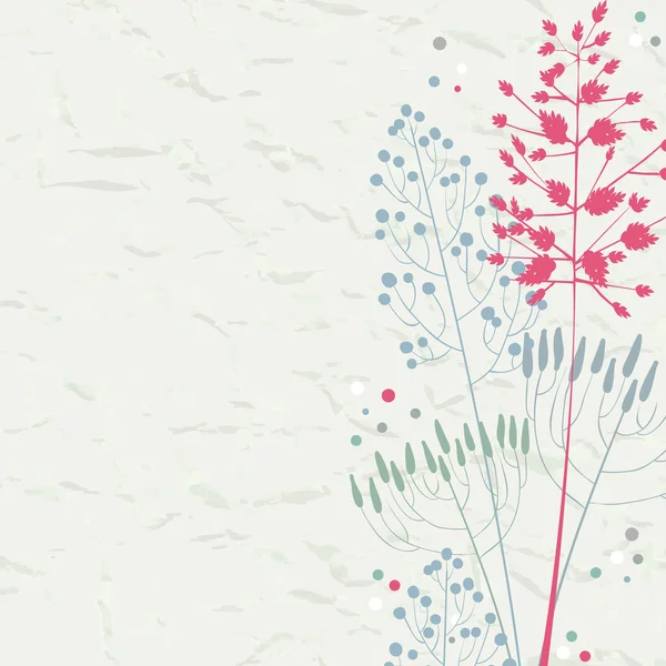 Çiçek açan çalılar ile bahar kartı — Stok Vektör